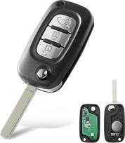 Heart Horse pakaitinis nuotolinio valdymo automobilio raktelio korpusas 3 mygtukai Flip Key Case nuotolinio valdymo raktas su 433 MHz PCF7961A lustu Clio 3 Kangoo Master Modus Twingo programuojamas raktas