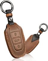 HIBEYO automobilio raktų dėklas tinka "Peugeot 3008 208 508" raktų dėklo dangtelis odinis apsauginis dėklas "Citroen C4L" DS5 DS6 "Opel Grandland X" raktų dėklas nuotolinio valdymo raktų žiedas rudas