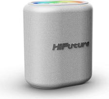 HiFuture Vocalist 100 Wireless Bluetooth 5.0 25W RGB apšvietimas BT/AUX/SD Kartoneingang TWS Tragbare Karaoke Anlage Lautsprecher mit Mikrofon Silber (Silber)