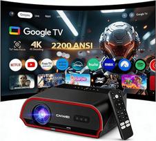 Išmanusis 4K dienos šviesos projektorius, 2200 ANSI, "WiFi 6", HDMI 2.1, "NFC Cast", "Bluetooth 5.4", "Dolby Digital HDR" LED vaizdo projektorius lauko filmams, namų kinui, žaidimams, verslui