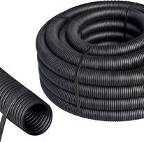 ISOLATECH Gofruotas vamzdis be įpjovų ID skersmuo 20 mm AD skersmuo 25 mm L 10 m Sienelė 0,3 mm PP Pasiekti Vidaus/ lauko temperatūra 45C + 125C Atsparus karščiui 240h + 150C UL94V0 RoHS Skersmuo 20 mm 10 m