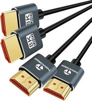Itin plonas 8K 4K HDMI kabelis 3M, 2 vnt., plonas, lankstus, minkštas, didelės spartos HDMI 2.1, palaikantis 4K @ 120Hz, 8K @ 60Hz, 48Gbps, suderinamas su Roku TV/HDTV/PS5/Blu-ray