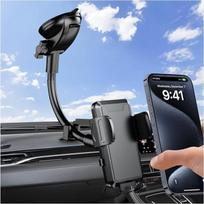 JNNJ mobiliojo telefono laikiklis automobilyje, reguliuojamas 360 laipsnių kampu pasukamas reguliuojamas stovas automobilinis mobiliojo telefono laikiklis, universalus automobilinis telefono laikiklis visiems mobiliesiems telefonams (ilgas / pilkas)
