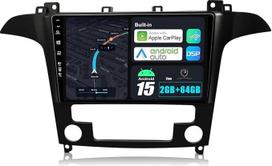 JOYX Android 13 IPS automobilinis radijas, tinkamas "Ford S-Max" (2007-2008 m.) - Integruotas "CarPlay Android" automobilis - Nemokama atbulinės eigos kamera - 2G + 32G - 9 colių 2 DIN - DSP DAB vairo valdymas WiFi Fast Boot BT 4G