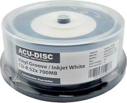 Juodas dugnas Pro Vinyl Blank Inkjet Printable CD-R 52 x 700MB 80 min Cake Box Pack of 25