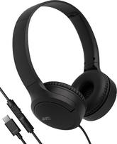 JVC HA-S33UC-B USB-C ausinės ant ausų Minkštos ausų pagalvėlės sulankstomos su mikrofonu ir 3 mygtukų nuotolinio valdymo pulteliu Vienpusis kabelis Juodas