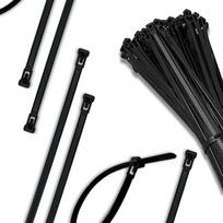 Kabelbinder, 300 mm, Schwarz, 100 Stück, robuste Nylon-Kabelbinder für Kabelmanagement, Automobil, Heimwerker und Garten, 3,6 mm (18 kg) / 4,8 mm und 7,6 mm (22 kg) Zugfestigkeit (4,8 mm)