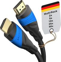 KabelDirekt 8K ir 4K HDMI kabelis, 2 x 3 m, sukurtas Vokietijoje, skirtas bet kokiai HDMI kabelio konfigūracijai (10K, 8K@60Hz ir 4K@120Hz, didelės spartos HDMI su eternetu, Blu-ray, PS5, Xbox serija, jungiklis)