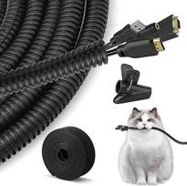 Kabelführungshülse, 3 m, schwarz, Kabel-Management, Kabelführung für TV, PC, Zuhause, Büro und Garten, Schutztier vor Kauschnüren