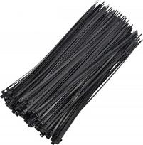 Kabelių raiščiai juodi 100 Pack 300mm x 3.6mm 18kg tempimo stiprumas UV atsparus nailono plastiko savarankiškai užrakinti didelis sunkiųjų pareigų kabelis apvynioti Tidy laidai namų dirbtuvės