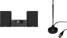 KENWOOD M-925DAB-B - "Micro Hi-Fi" sistema su DAB+ ir "Oehlbach" radijo strypu DAB+ antena | Radijo antena DAB+ ir FM/FM priėmimui | Juoda