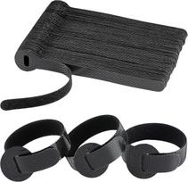 KEYRI 70 vnt. velcro kabelių raiščių, sandarūs, velcro kabelių raiščiai kabeliams tvarkyti, nailoniniai kabelių raiščiai, velcro raiščiai, velcro dirželiai, kabelių tvarkyklė žarnoms, kabeliams (juoda)