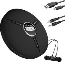 KLIM Discman nešiojamasis CD grotuvas su įmontuotu akumuliatoriumi - su KLIM Fusion ausinėmis Kompaktiškas mini nešiojamasis CD grotuvas, suderinamas su CD-R, CD-RW ir MP3 - juodas