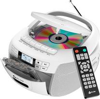 KLIM CD grotuvas su kasete, kasetinis grotuvas, kasetinis magnetofonas, radijas su CD ir kasete, CD grotuvas su radiju ir USB, "Bluetooth" CD grotuvas, AM/FM radijas, maitinamas iš tinklo ir akumuliatoriumi - baltas