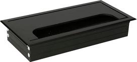 KOTARBAU® aliuminio kabelių įvorė 160 x 80 mm, skirta baldams Juoda kabelių dėžutė Kvadratinė anoduota kabelių praėjimo anga