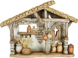 Krikščioniški prekių ženklai Avalon Gallery Kalėdų prakartėlė - Betliejaus prakartėlė viduje, 31 x 22 cm, tvirta / prakartėlė