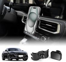 KUNGKIC Automobilinis telefono laikiklis Reguliuojamas automobilinis telefono laikiklis, suderinamas su Ford Mustang 2024 2025 Priedai Vidinis 360° pasukimas Juodas (lipnus magnetas)