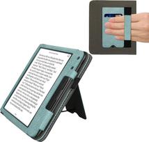 kwmobile dėklas, suderinamas su "Kobo Kobo" Kobo Libra Colour / Tolino Vision Colour Case - Flip Case with Hand Strap - Faux Leather Cover - Mint Green Dark Grey