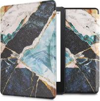 kwmobile Flip Case Compatible with Amazon Kindle Paperwhite (11th Gen - 2021) - Dėklas elektroninei skaityklei - Marmurinis, auksinis, baltas, mėlynas