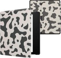 kwmobile Klapphülle kompatibel mit Amazon Kindle Oasis 10. Generation Hülle - eReader Case - Kuhmuster Schwarz Weiß