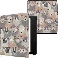 kwmobile Klapphülle kompatibel mit Amazon Kindle Oasis 10. Generation Hülle - eReader Case - Schaf Weiß Braun Grau