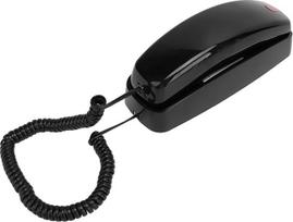 Laidinis telefonas, montuojamas ant sienos, lengvi laidai - namų telefonas "Trimline", laidinis, skirtas vyresnio amžiaus žmonėms, skirtas biurui (juodas)