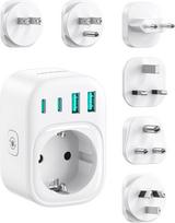 LENCENT A, B, C, D, G, I tipo kelioninių adapterių rinkinys, universalus kelioninis adapteris, skirtas JAV, Anglijai, Japonijai, Kosta Rikai, Meksikai, Tailandui, Maldyvams, Šri Lankai, Australijai