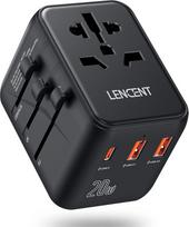 LENCENT kelioninis adapteris pasaulinis C, G, A, I tipo tarptautinis kelioninis kištukinis adapteris su USB C greitojo įkrovimo lizdo adapteriu, skirtas JAV/Kanadai/Tailiandijai/Jungtinei Karalystei/Airijai/Japonijai/Kinijai/Australijai/Mauricijui