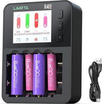 LIMETA 18650 baterijų įkroviklis AA AAA su 4+2 nepriklausomais lizdais, palaiko iškrovimą / analizę, su LCD ekranu, skirtas 3,7 V Li-Ion/NI-MH/Li-Fe/1,5 V ličio 18650 18700 20650 20700 21700 26650 AA AAA