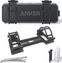 Metalinis sieninis laikiklis, suderinamas su "Anker Soundcore 2", nešiojamuoju "Bluetooth" garsiakalbiu, saugiu lentynos laikikliu su reguliuojamais silikoniniais dirželiais, garsiakalbio sieniniu laikikliu prie lubų (juodas)