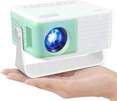Mini projektorius Nešiojamasis Y3Mini projektorius su integruotu garsiakalbiu ir pasukamu stovu, suderinamas su "iOS/HDMI/TV Stick/Google Cast", be "WiFi" ir "Bluetooth", skirtas miegamajam (žalias)