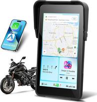 Motociklo "Carplay" ekranas su navigacija, nešiojamas 5 colių vandeniui atsparus jutiklinis ekranas su belaidžiu "CarPlay" ir "Android" motociklu, "Bluetooth", EQ, kalibravimo jutiklis + SWC