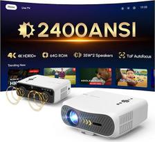 Motorizuotas objektyvo dangtelis: Išmanusis namų kino projektorius su AI-PQ, 64GB ROM, automatinio fokusavimo funkcija, HDMI eARC, Dolby AudioLED projektorius žaidimams