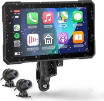 Motociklų navigacija Belaidis "CarPlay" ir "Android" automobilis "Moto", 5 colių HD jutiklinis ekranas GPS navigacija motociklui su "Bluetooth", asistentas "Siri"/"Google", TPMS, C tipo IP68 atsparus vandeniui