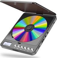 Nešiojamas CD grotuvas su įmontuotais garsiakalbiais, įkraunamas CD grotuvas su dviguba ausinių jungtimi, kompaktiškas CD grotuvas automobiliui, namams ir kelionėms
