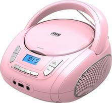 Nešiojamas CD grotuvas vaikams - radijo kompaktinių diskų "Boombox" su "Bluetooth", FM radiju, USB įvestimi, AUX prievadu ir ausinių lizdu, CD grotuvas namams ir lauke (rožinis)