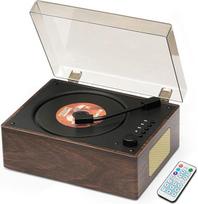 Nešiojamas retro CD grotuvas: "Hi-Fi" "Bluetooth" muzikos garsiakalbis su įmontuotu akumuliatoriumi, nuotolinio valdymo pultu, palaiko AUX/USB BGM grotuvą, skirtas namų apdailai, dovana V mėgėjams