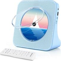 Nešiojamasis "Bluetooth" CD grotuvas su garsiakalbiais, namų CD grotuvas vaikams, palaiko "Bluetooth" imtuvą / siųstuvą / FM radiją / ausinių lizdą / USB, nuotolinio valdymo pultas, mėlynas