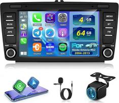 NHOPEEW 4+64G Android automobilinis radijas Skoda Octavia Mk2 2004-2013 - 8 colių automobilinis radijas su Carplay Android Car GPS WiFi FM RDS EQ AI DSP + atbulinės eigos kamera