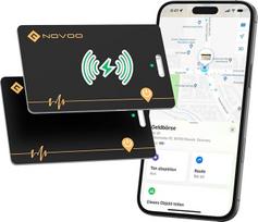 NOVOO Įkraunamas seklys 2 pakuotės "Air Tag Card Slim", suderinamas su "Apple Find My" (tik "iOS"), "Bluetooth" išmanusis žymeklis, IP68 atsparus vandeniui, plonas piniginės ieškiklis kelionių lagaminui / rankinei