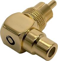 OEHLBACH Sound-AD 90 kampinis adapteris RCA 90° kampinis kištukas į RCA jungtį 24 K paauksuotas, saugus kontaktas 2 vnt.