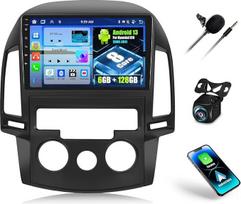 OiLiehu 6+128G 8 Core Android 13 2Din Radio Carplay Android automobilis Hyundai I30 2006-2011 Automobilinis radijas su ekranu 9 colių su Mirror Link Bluetooth GPS FM RDS WiFi SWC DSP/EQ + atbulinės eigos kamera