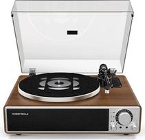 ONE-Q vinilinių plokštelių grotuvas, "viskas viename" HiFi patefonas su įmontuotais garsiakalbiais, "Bluetooth 5.4", Phono preampu, magnetine kasete AT-3600L, 33/45 aps/min, du greičiai