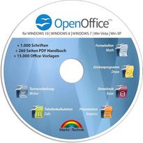 Open Office Edition CD DVD 100% kompatibel zu Microsoft® Word® und Excel® -für Windows 10-8-7-Vista-XP