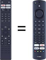 Pakaitinis nuotolinio valdymo pultas "Toshiba" CT-8565 UF3D, skirtas "Ferguson" televizoriui F4320AFR F3220FR ir JVC RM-C3255 RC39178 T-32CF230 LT-40CF330 LT-43CF330 (be balso funkcijos)
