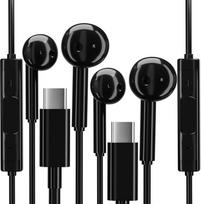 pluX USB C ausinės su mikrofonu (2 vnt.), C tipo kabelis, ausinės į ausis, suderinamos su "Galaxy S23", "S22", "S24", itin triukšmą slopinančios "Android" telefono ausinės "Pro Max Fold 5G" garso priedai
