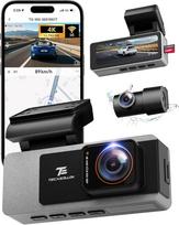 Priekinė ir galinė 4K dviguba prietaisų kameros priekinė ir galinė kameros kameros, skirtos automobiliams, su naktinio matymo žvaigždžių šviesa, 160° priekiniu ir 150° galiniu plačiu kampu, GPS, WDR, G jutikliu, 24 val. stovėjimo režimu, 64GB žemėlapiu