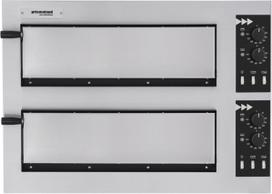 Prismafood BASIC 2/50 VETRO 6000 W 2 kamerų picų krosnelė 2 picoms, 45 cm skersmens