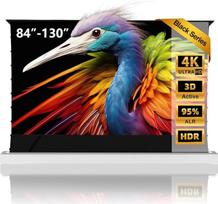 Projektoriaus ekranas, 110 colių stovimas ištraukiamas elektrinis, ALR CLR, 4K UHD lazerinis televizoriaus ekranas, mobilus nešiojamasis namų kinas, ekranas itin trumpo atstumo projektoriui, be surinkimo,