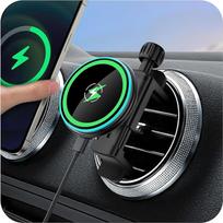 Qi2 sertifikuotas belaidis telefono laikiklis "Jeep Wrangler JL" (2018-2025), "Gradiator" (2020-2024), "Compass" (2009-2016), oro angos laikiklis, suderinamas su "MagSafe", skirtas iPhone 16-12
